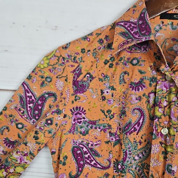 ETRO Multicolor Paisley & Floral Button Down Shirt - Size 40 - Picture 12 of 15